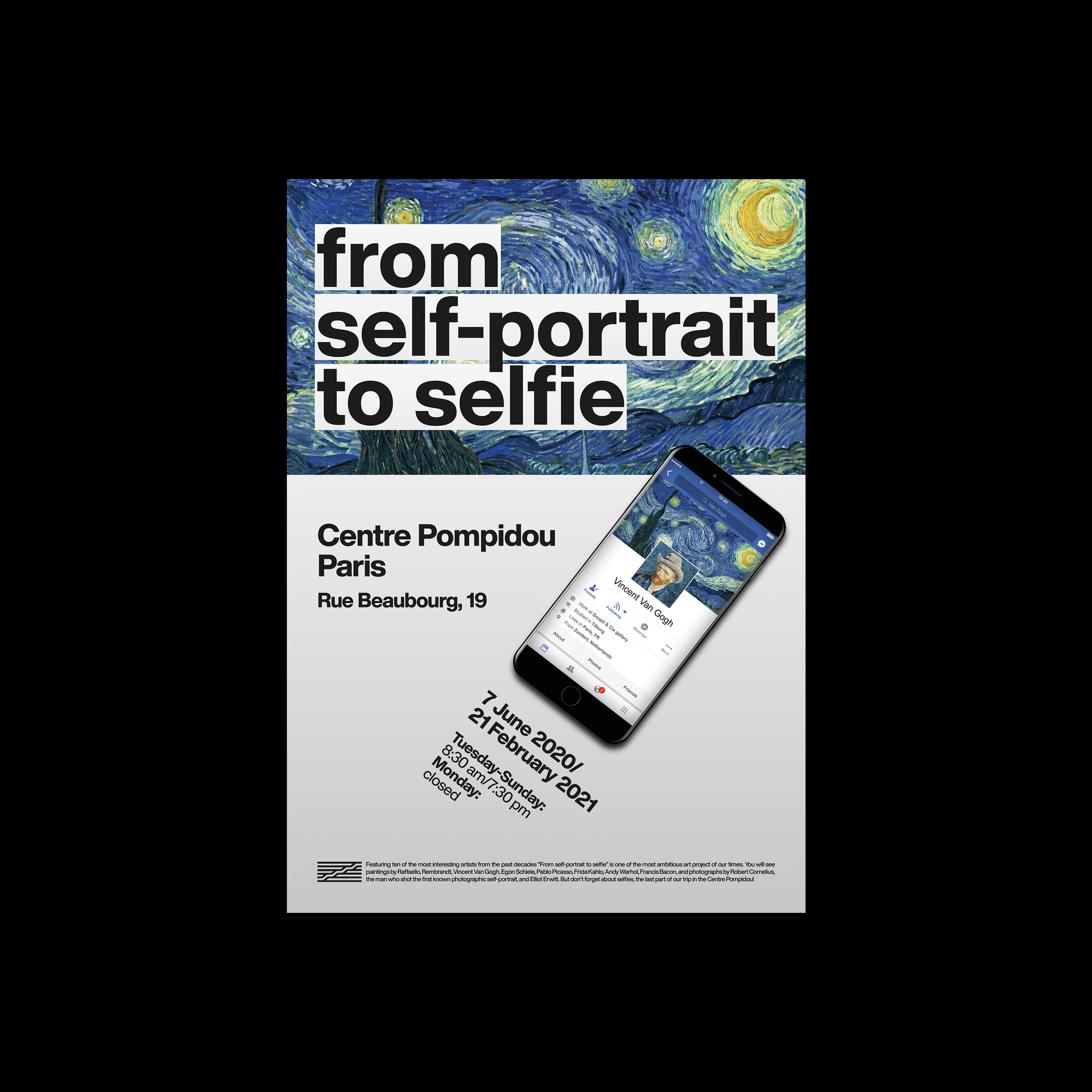 Poster con profilo Facebook di Van Gogh