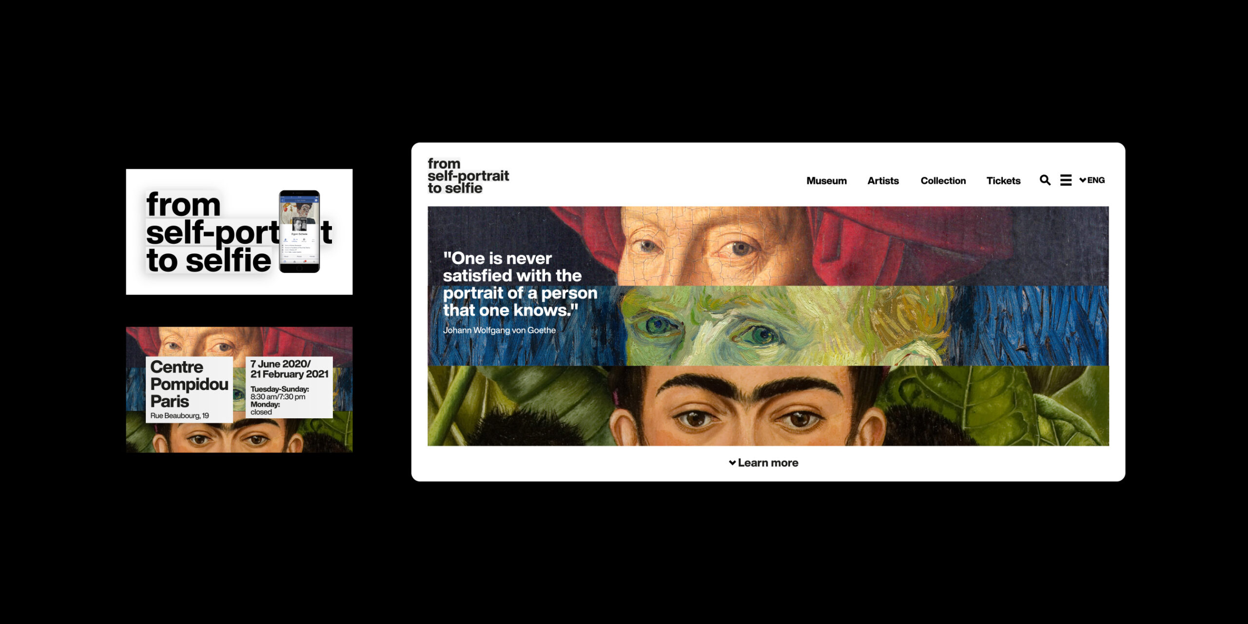 Biglietti da visita e sito web della mostra