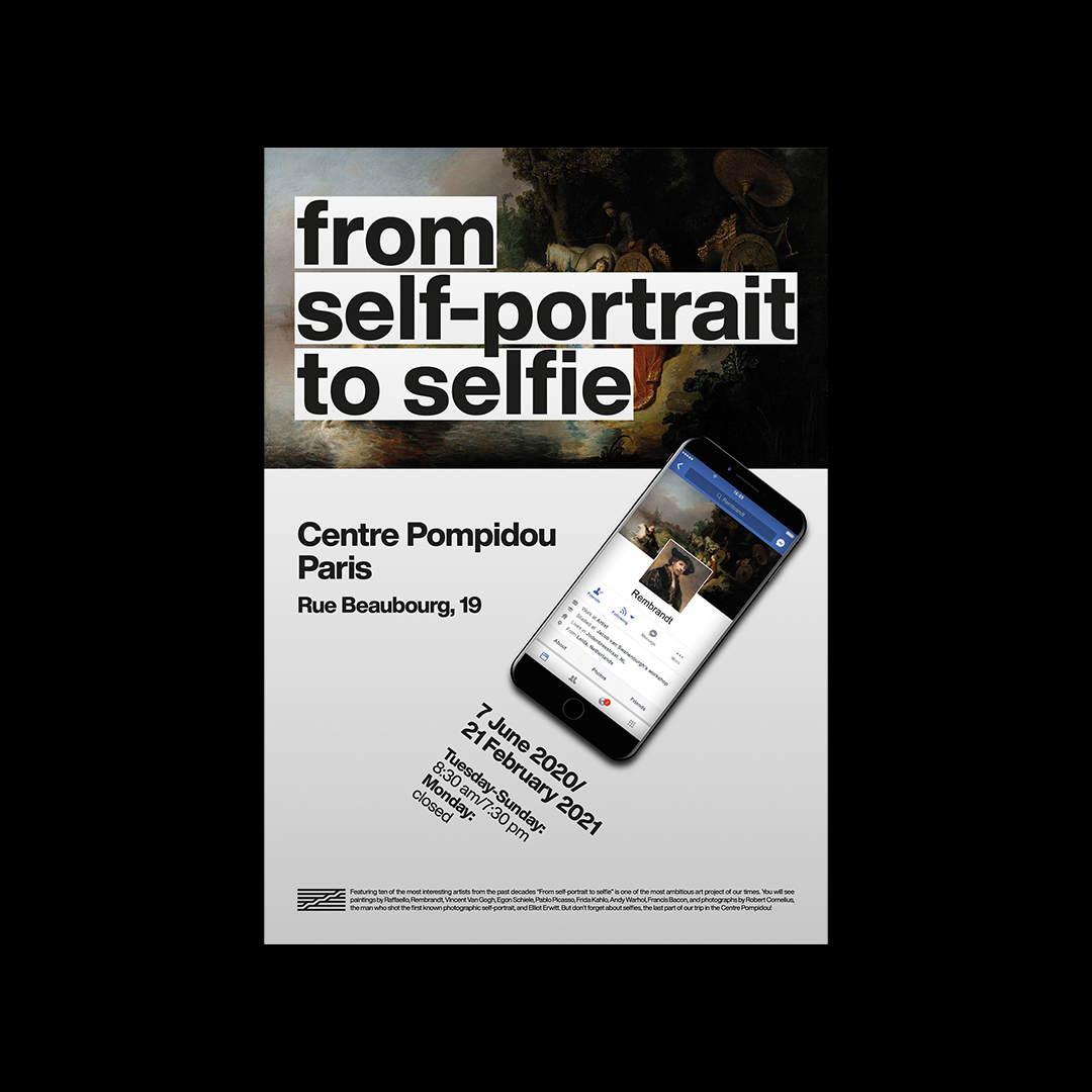 Poster  con profilo Facebook di Rembrandt