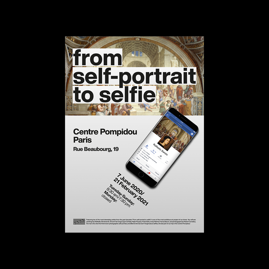 Poster con profilo Facebook di Raffaello