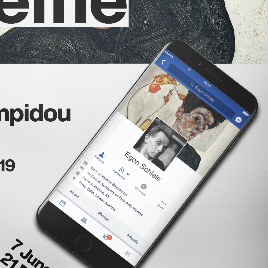Dettaglio del profilo Facebook di Egon Schiele