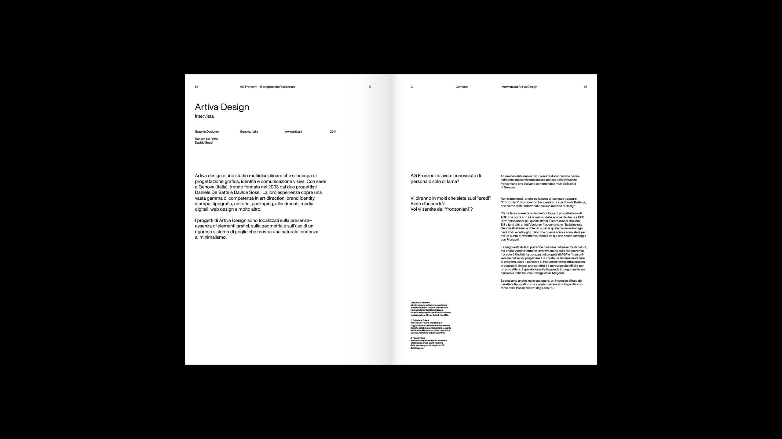 Pagine interne del libro con intervista